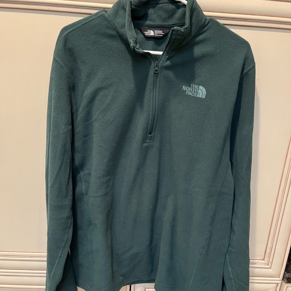 Green The North Face 1/4 zip size L